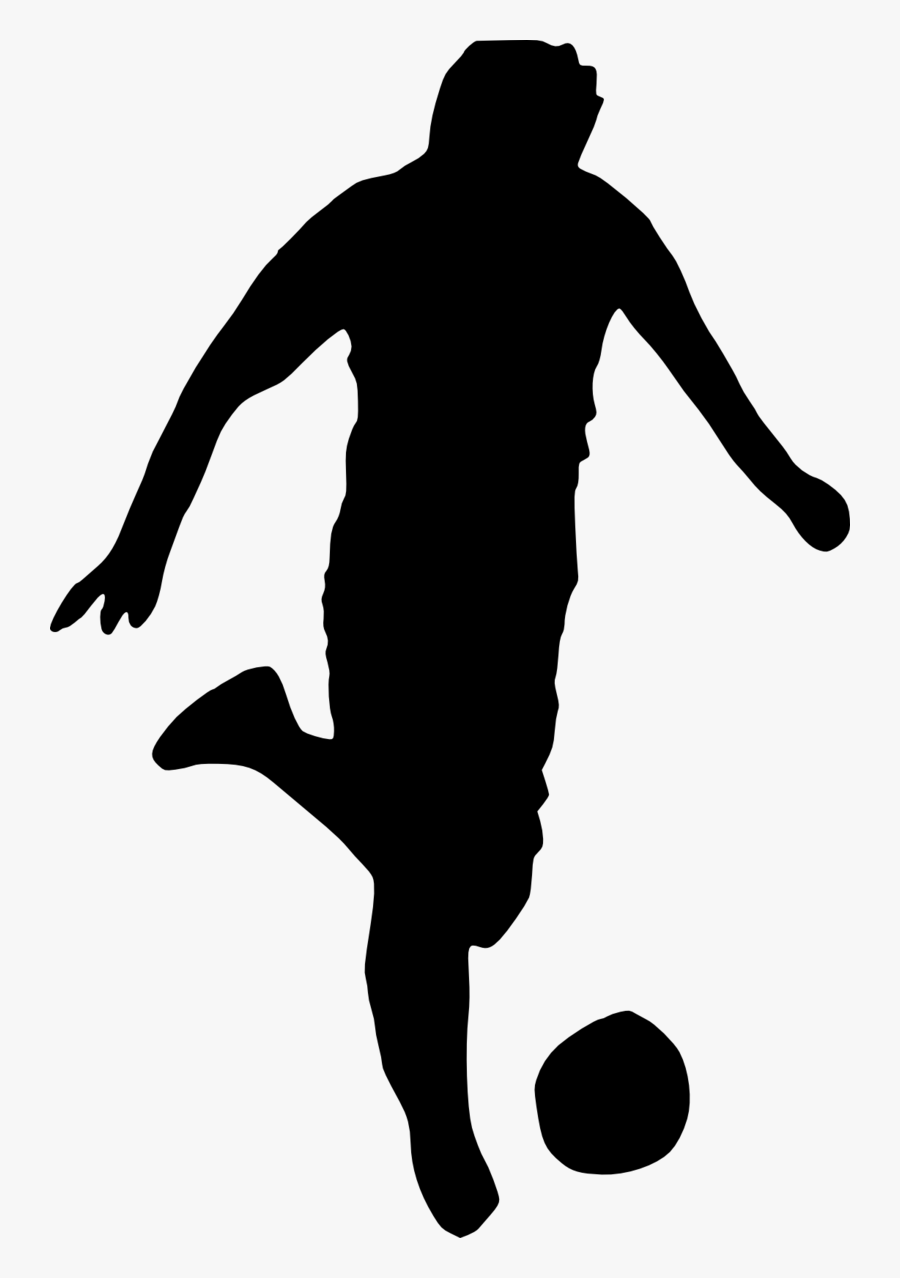 Transparent Soccer Player Clipart Black And White - Silhouette, Transparent Clipart