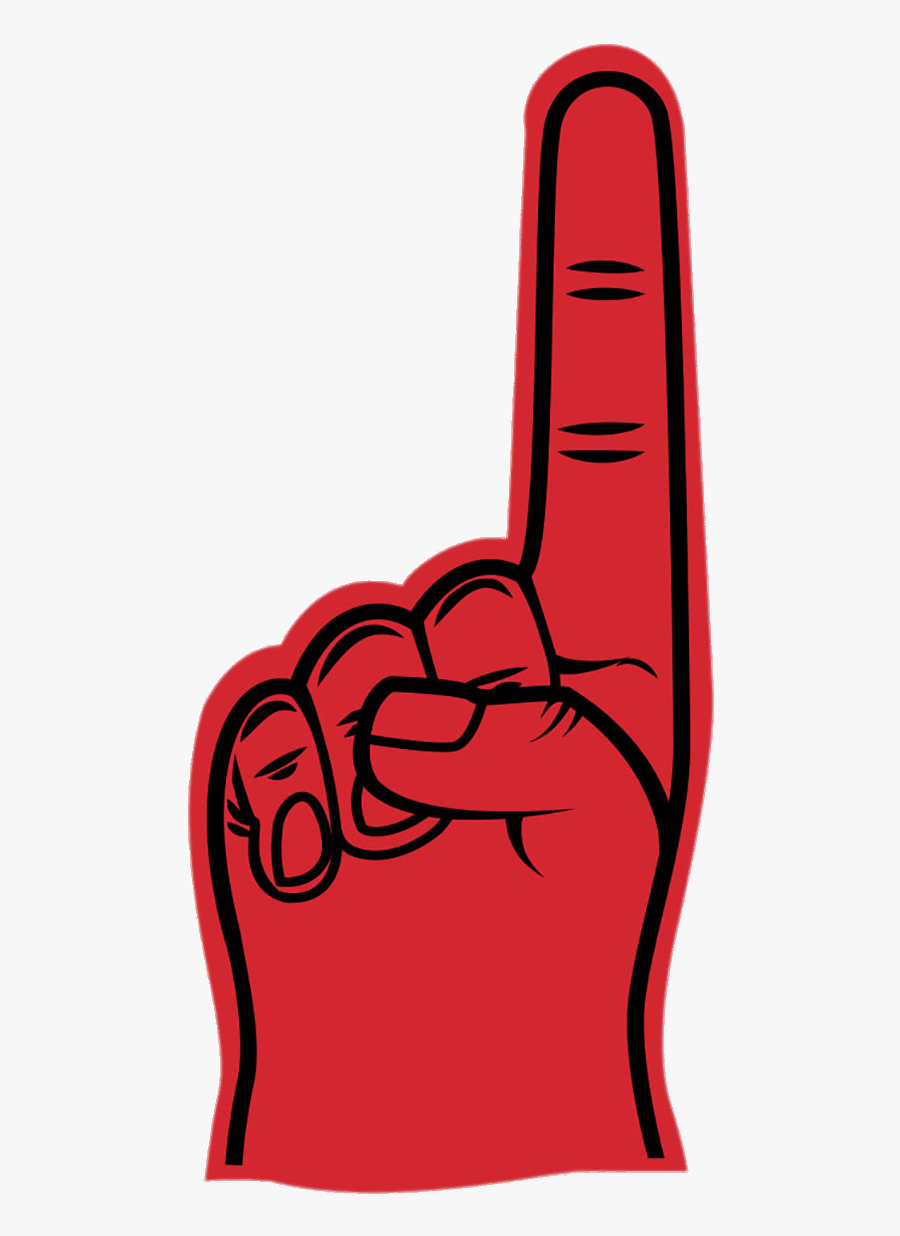 Red Index Up Transparent - Red Foam Finger Transparent, Transparent Clipart