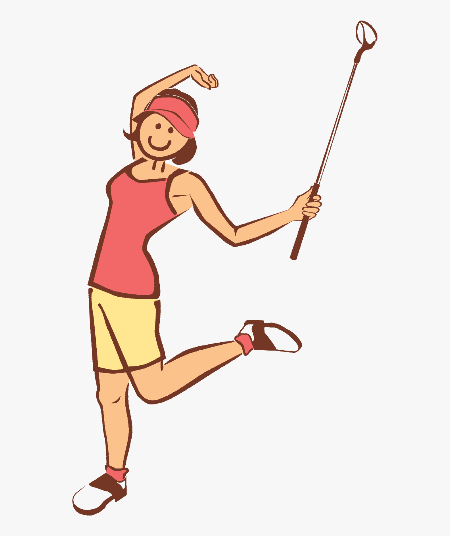 Picture Of A Golfer - Clipart Cartoon Lady Golfer, Transparent Clipart
