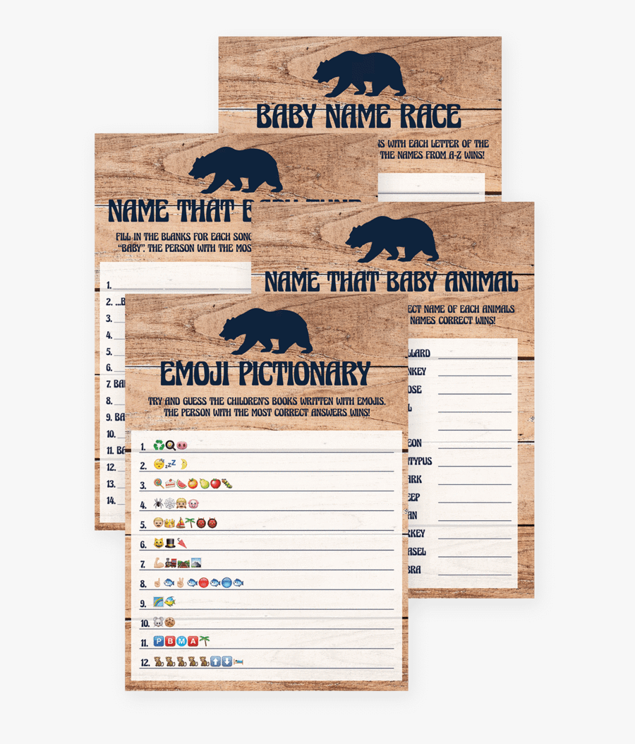 Transparent Woodland Themed Clipart - Printable Woodland Baby Shower Games, Transparent Clipart