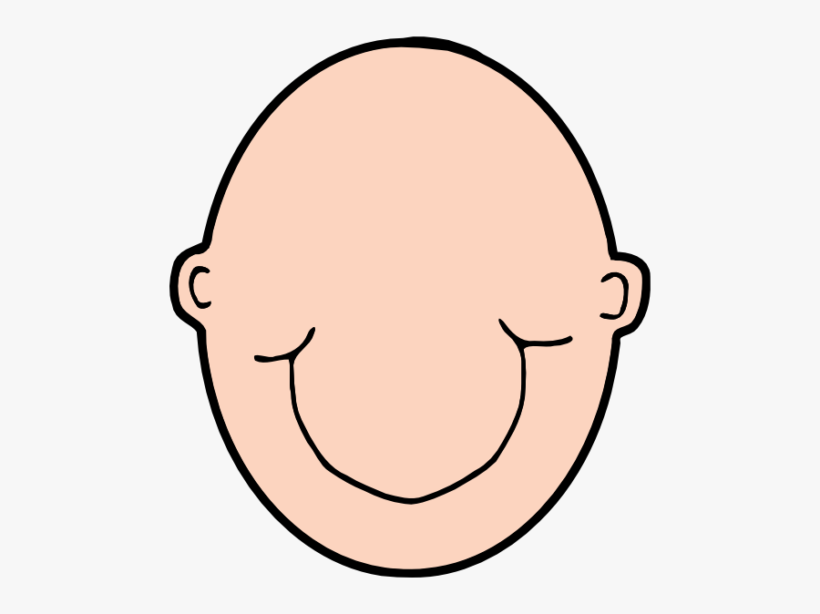 Plain Peach Head Clip Art - Bald Head Clipart Black And White, Transparent Clipart