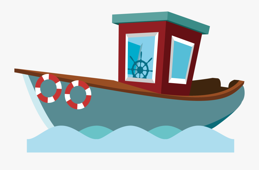 Fisherman Clipart Watercraft - Fishing Boat Cartoon Transparent, Transparent Clipart