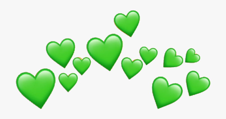 Transparent Green Heart Clipart - Green Heart Crown Png, Transparent Clipart