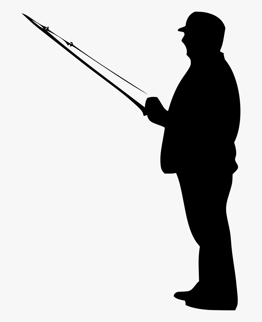 Fisherman Clipart Black - Man Fishing Silhouette Png, Transparent Clipart