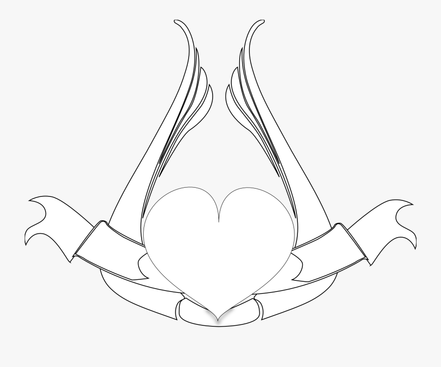 Black Heart With Wings Clipart - Illustration, Transparent Clipart