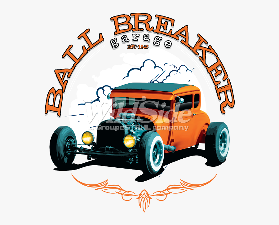 Ball Breaker Garage Old Hot Rat Rod Car Racing T-shirt - Antique Car, Transparent Clipart