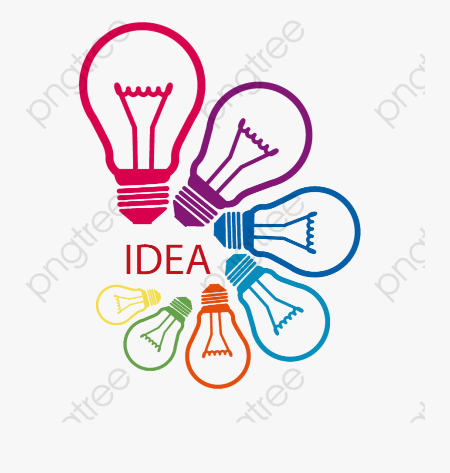 Creative Colored Bulb - Bulb Idea Clipart, Transparent Clipart