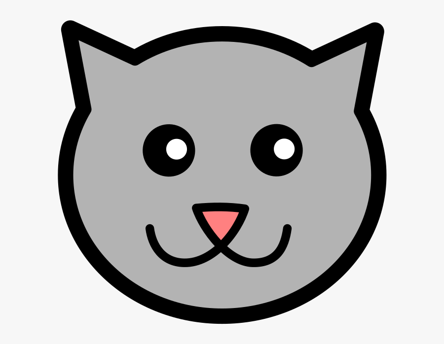 Cartoon Kitty Svg Clip Arts - Easy Cartoon Cat Face, Transparent Clipart