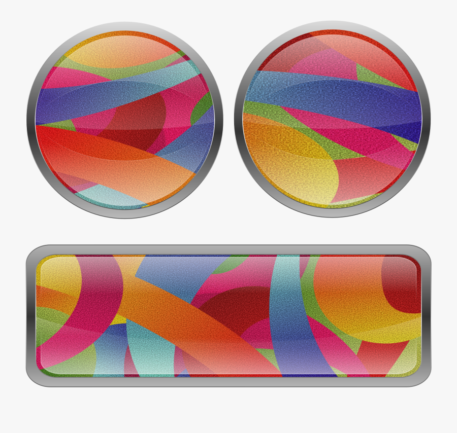 Multicolored Film Grained Buttons Svg Clip Arts - Circle, Transparent Clipart
