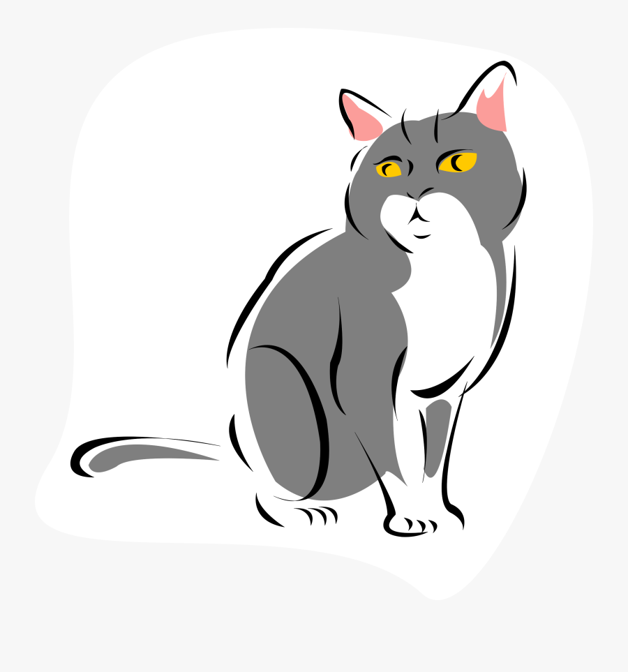 Clip Art At Clker - Cat Cartoon Gif Png, Transparent Clipart