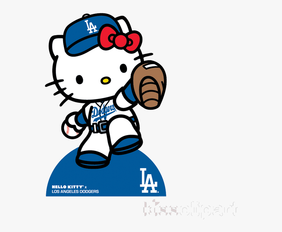 Dodgers Hello Kitty Clipart Dodger Stadium Los Angeles - Hello Kitty Dodgers Logo, Transparent Clipart