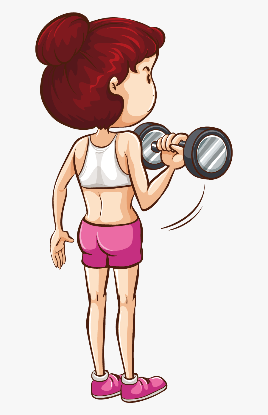 People Working Out Cartoon, Transparent Clipart