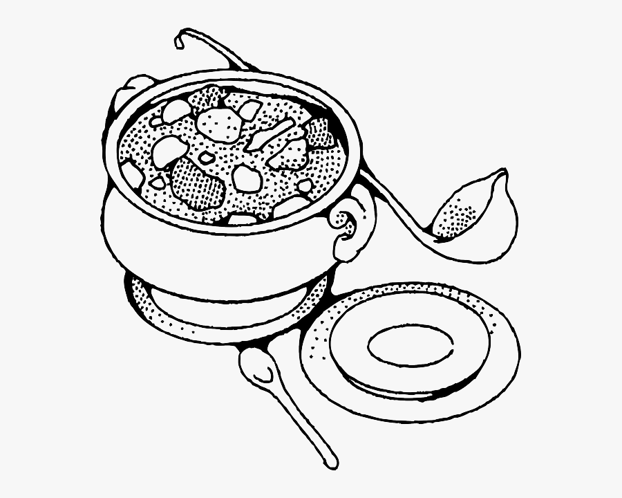 Food Tureen Free Vector - Soup Coloring Page, Transparent Clipart
