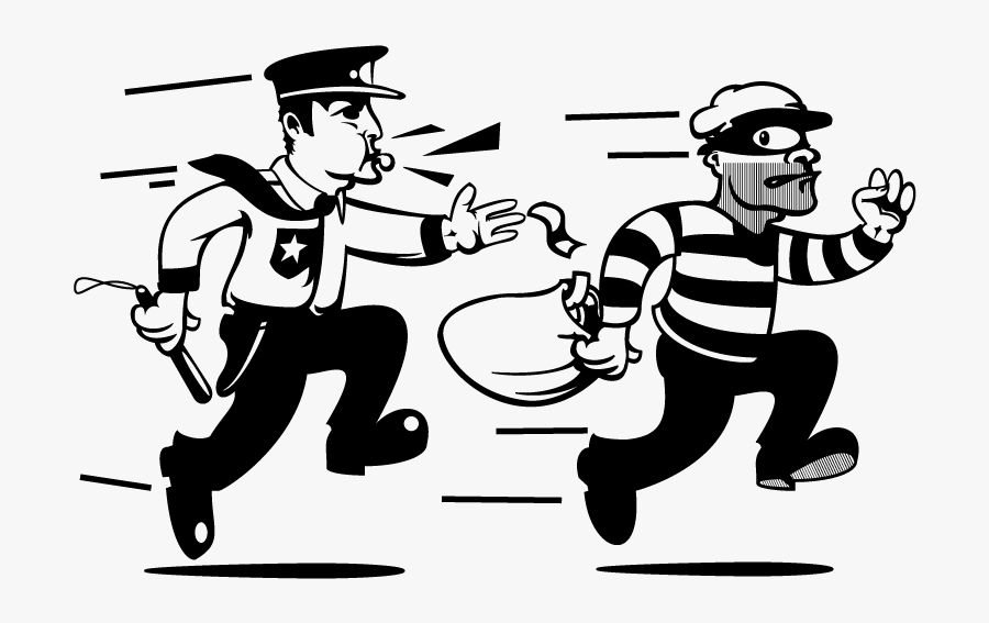 Cartoon Running From Cops, Transparent Clipart