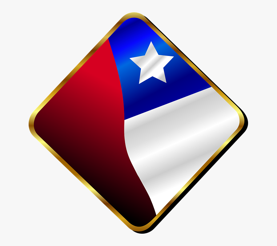 Chilean Pin Svg Clip Arts - Red And Blue Flag Country With Star, Transparent Clipart