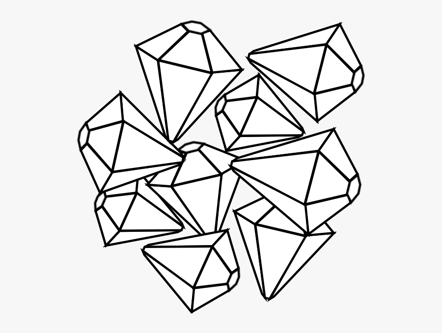 Gems Black And White, Transparent Clipart