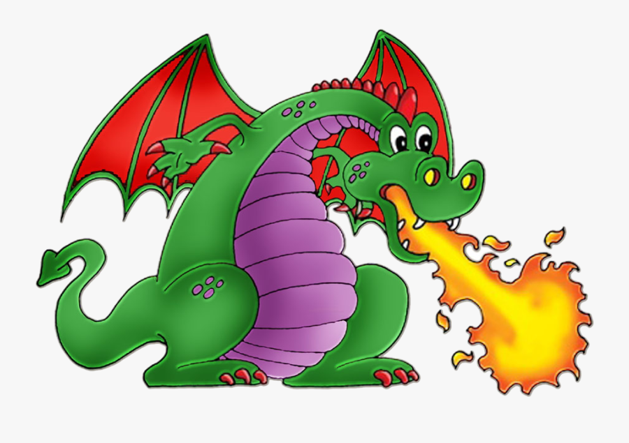 Cartoon Art Dinosaur Spitfire - Animated Fire Breathing Dragon, Transparent Clipart