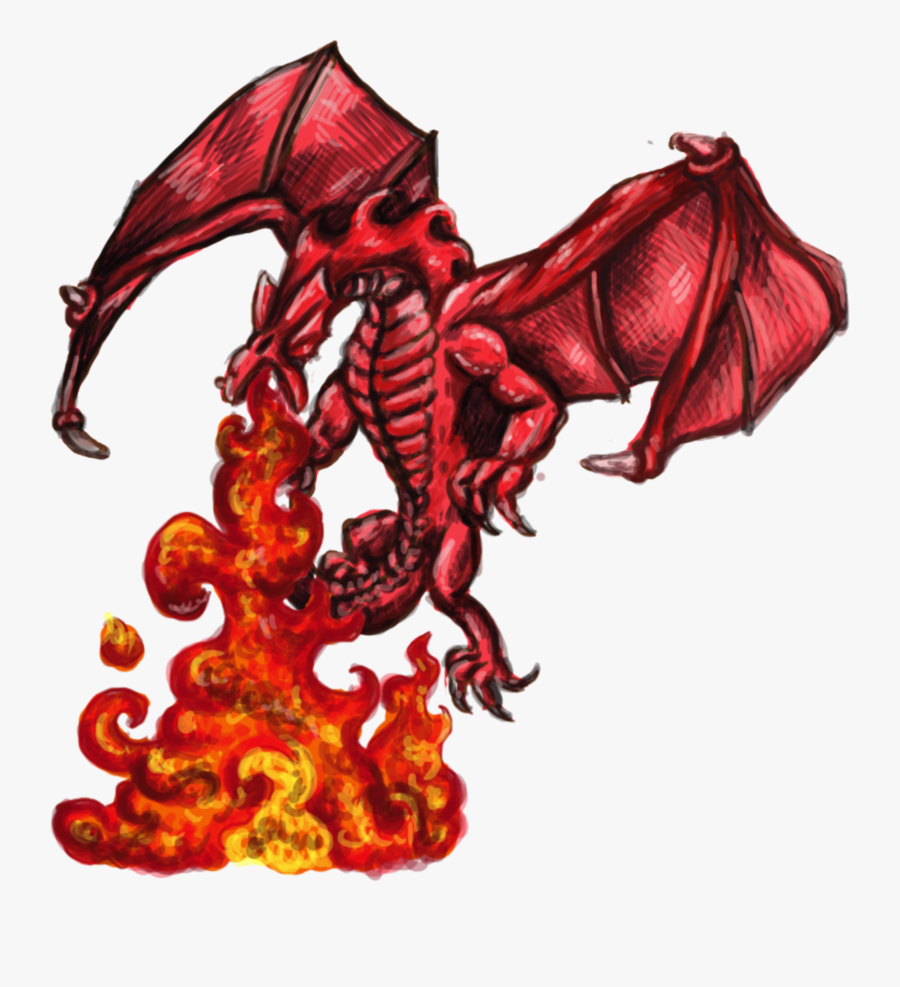 Fire-breathing Dragon Illustration - Fire Breathing, Transparent Clipart