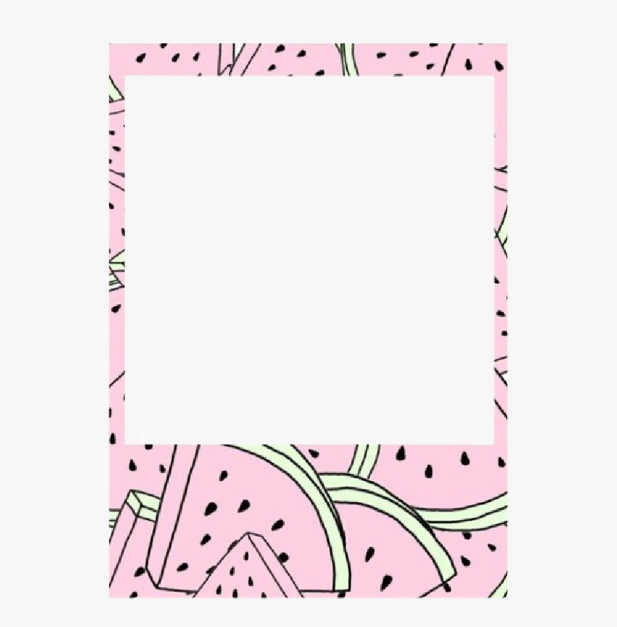 #polaroid #frame #fujifilm #watermelon #summer #freetoedit - Watermelon Polaroid Frame, Transparent Clipart