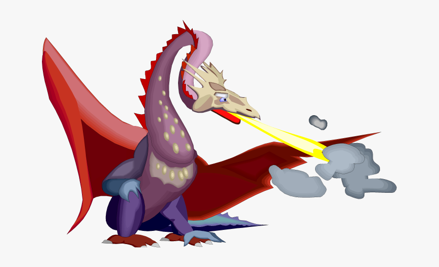 Fire-breathing Dragon With Wings And Long Neck - Gif Dragon Y Princesa, Transparent Clipart