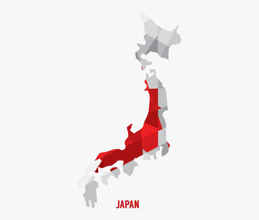 Japan Grey Map, Transparent Clipart