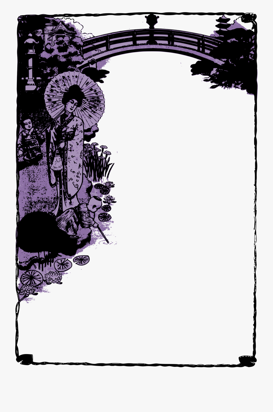 Japanese Photo Frame Png, Transparent Clipart