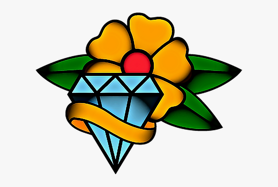 Tattoo Diamond Gem Jewel Flower Sticker, Transparent Clipart