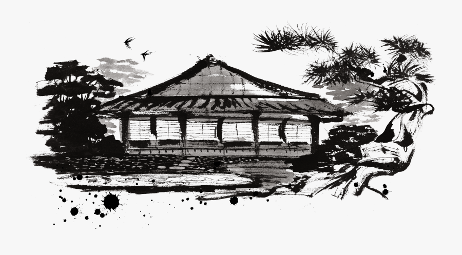 Illustration Japan Japanese Landscape Architecture - Japanese House Sketch Png, Transparent Clipart