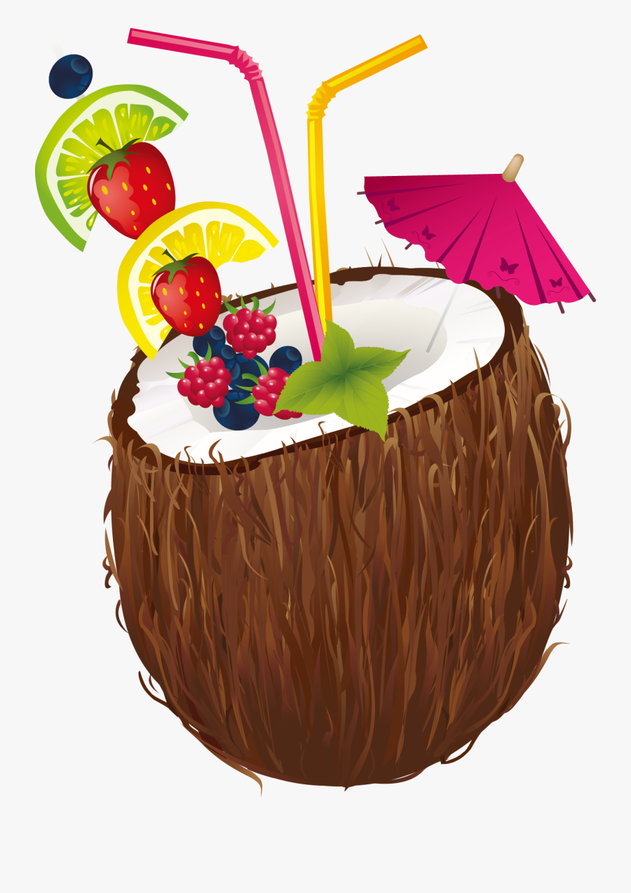 Cocktail Coconut Water Coconut Milk Clip Art - Coconut Drink Clip Art, Transparent Clipart