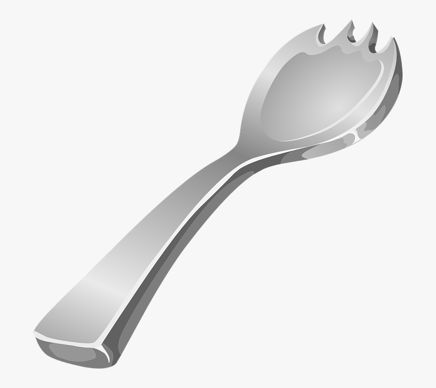 Fork Metallic Steel Kitchen Utensils Tools Cutlery - Spork Clipart, Transparent Clipart