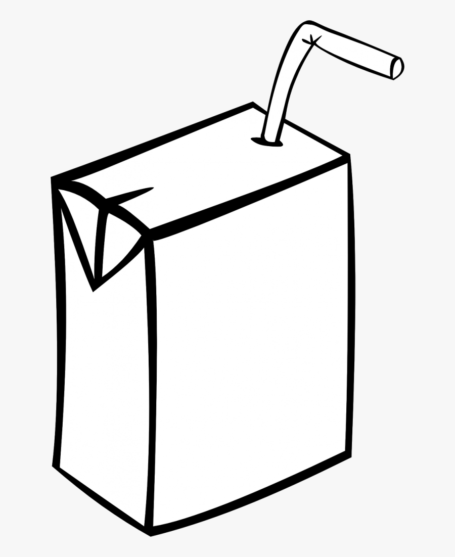 Box Juice Carton Plain Straw Transparent Png Images - Apple Juice Clipart Black And White, Transparent Clipart