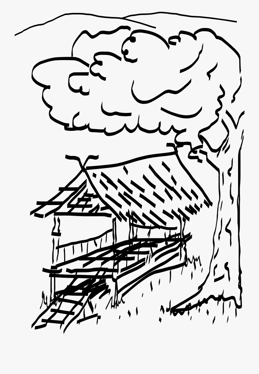 Straw House Clipart Black And White Clip Art Hut Black And White