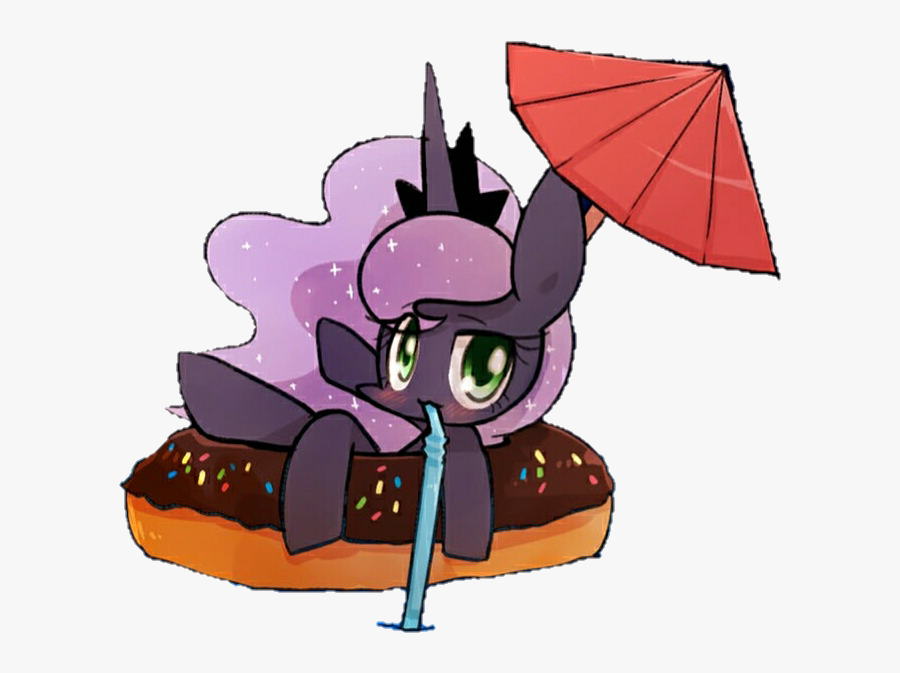 #donut #summer #chill #relax #straw #luna #mlp #mylittlepony - Cartoon, Transparent Clipart