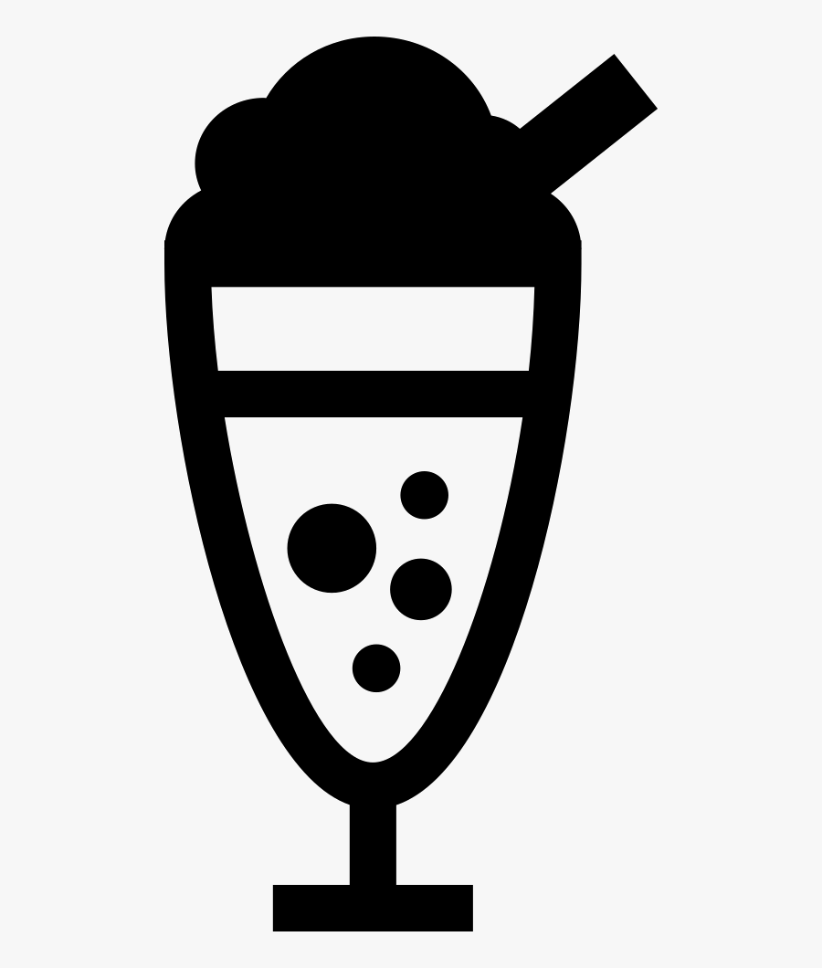 Drink Glass With Bubbles Cream And Straw, Transparent Clipart