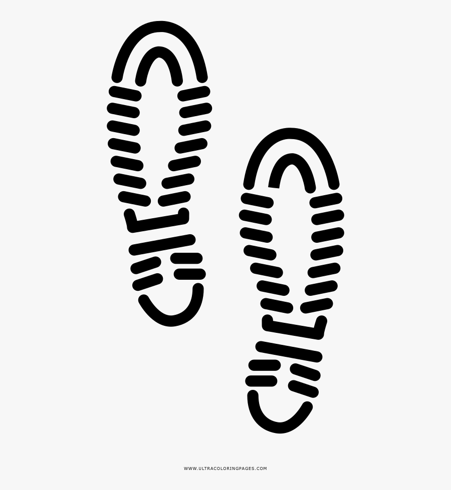 Shoe Prints Coloring Page Illustration- - Huellas De Zapato Para Colorear, Transparent Clipart