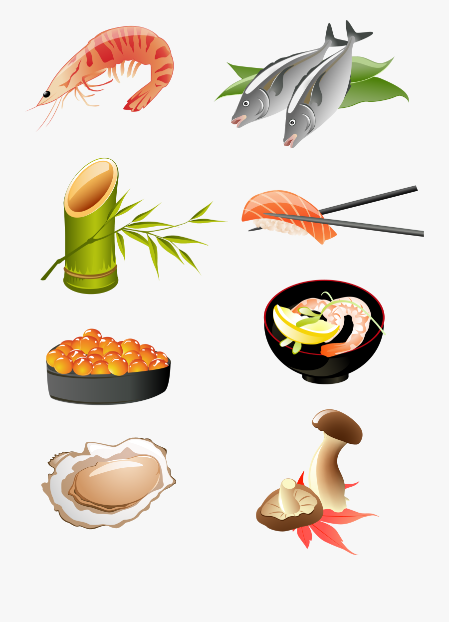 Seafood Clam Plateau De Fruits De Mer Crab Oyster - Japanese Food Free Vector, Transparent Clipart