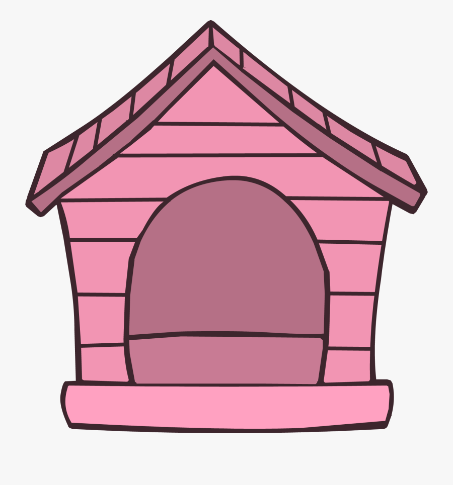 Pink Puffle House - Pink Dog House Clipart, Transparent Clipart