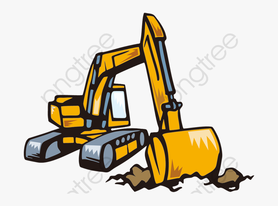 Cartoon Excavator Material Picture - Eskavator Vector, Transparent Clipart