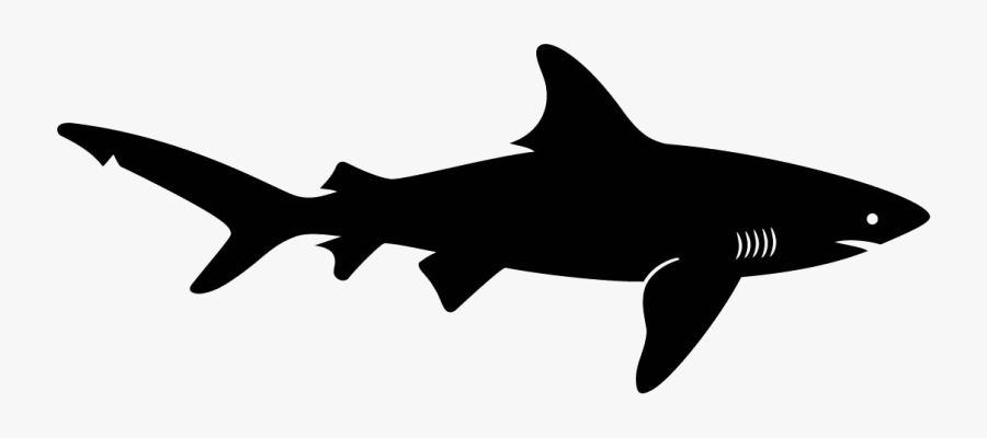 Clip Art Shark Clip Art Black And White - Bull Shark Silhouette, Transparent Clipart