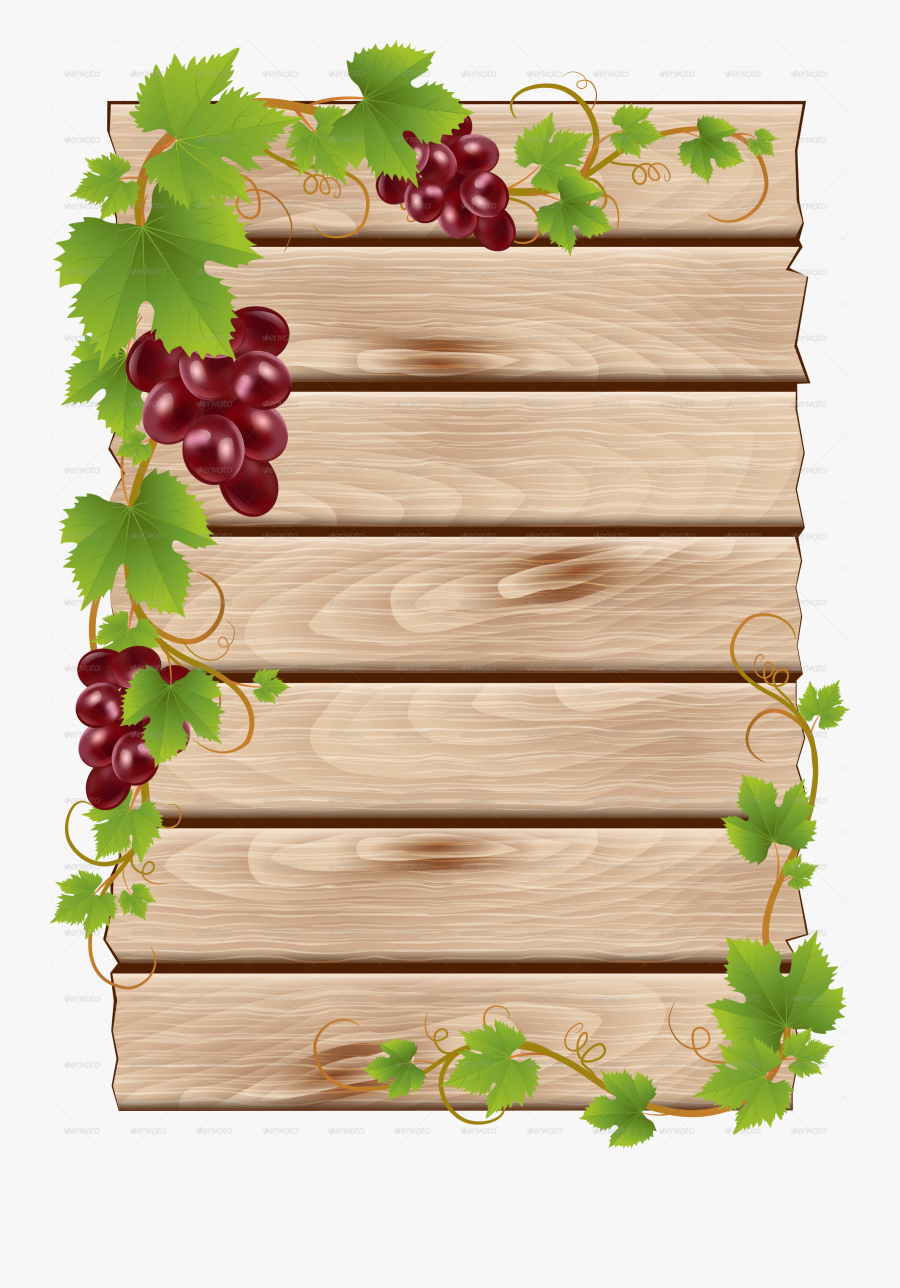 Clip Art With Grapes By Ashmarka - Frame Grapes Png, Transparent Clipart