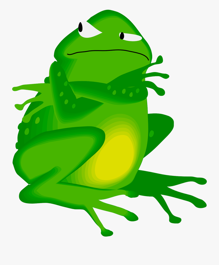 Grumpy Frog Clipart, Transparent Clipart