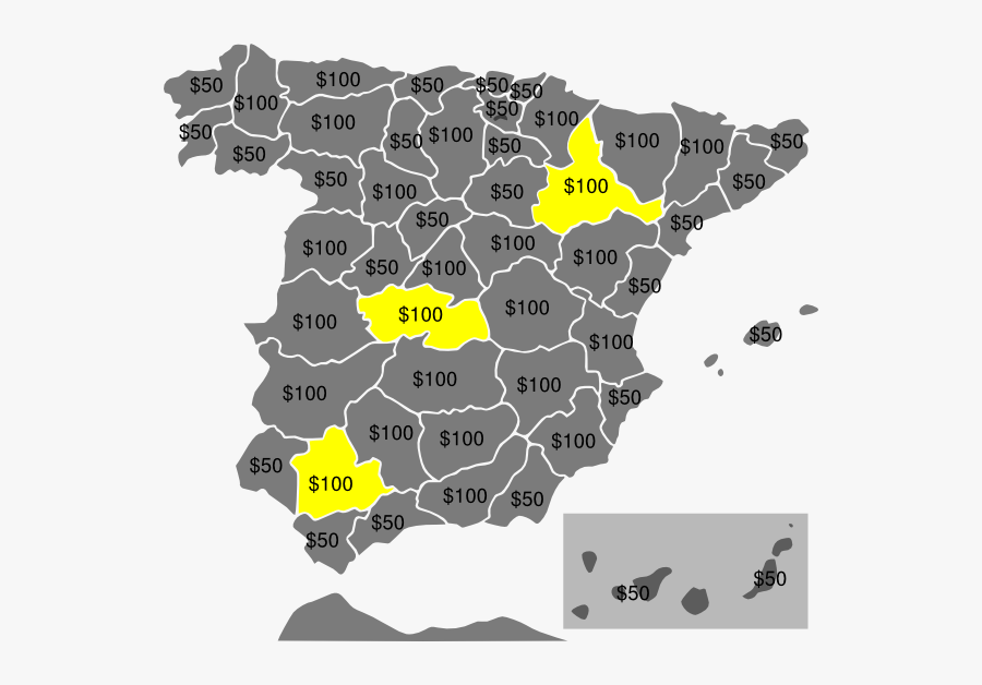Hunter Partnership In Spain Svg Clip Arts - Population Map Of Spain 1950, Transparent Clipart
