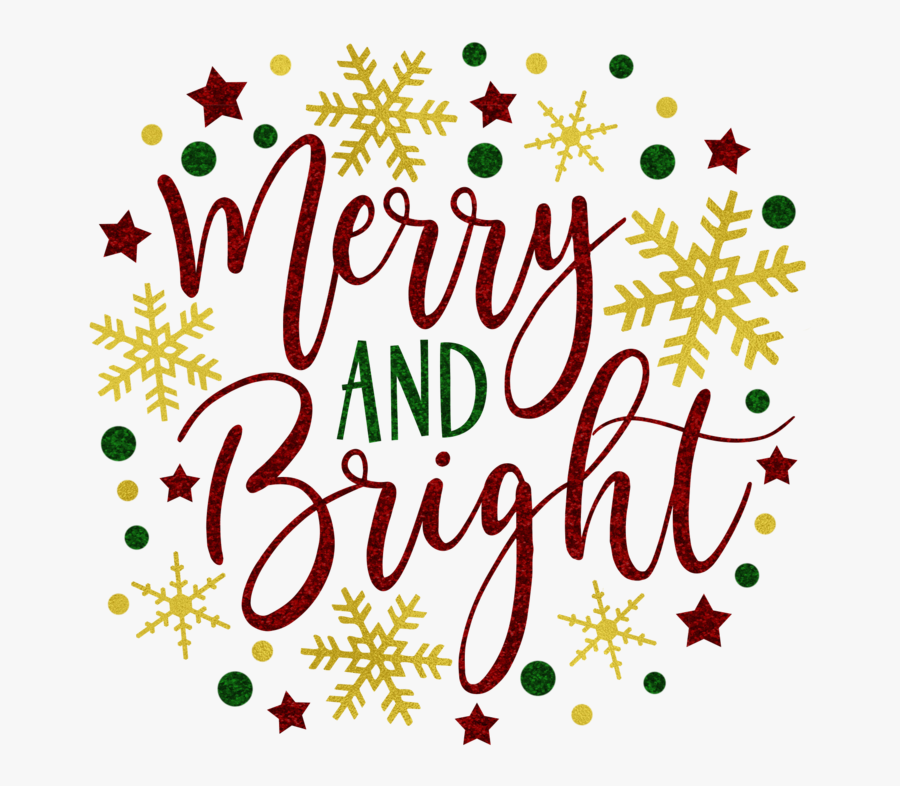 Merry And Bright Svg, Transparent Clipart