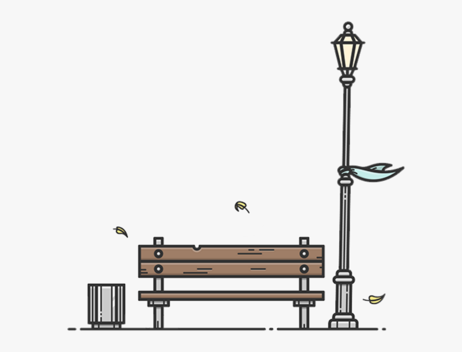 #ftestickers #clipart #cartoon #park #bench #lamppost - Shelf, Transparent Clipart