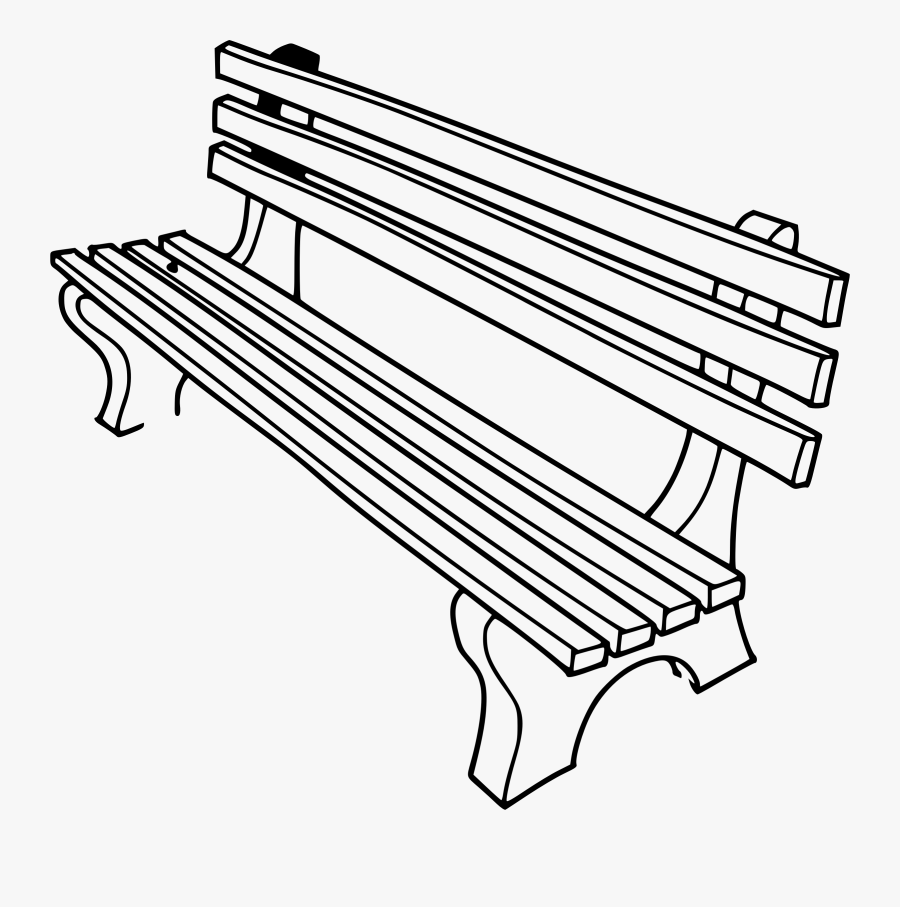 Bench Clipart Outline - Bench Clipart Black And White, Transparent Clipart