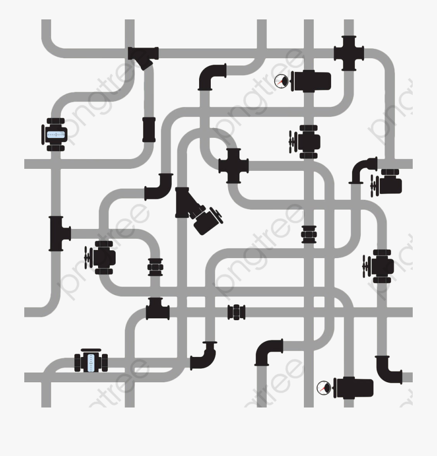 Gray Flat Drain Pipe - Water Pipe Line Drawings, Transparent Clipart