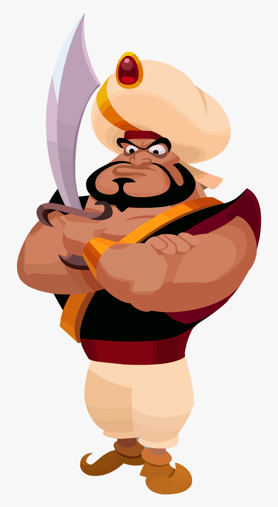 Razoul, Bumbling Capt Of The Guards - Guard From Aladdin, Transparent Clipart