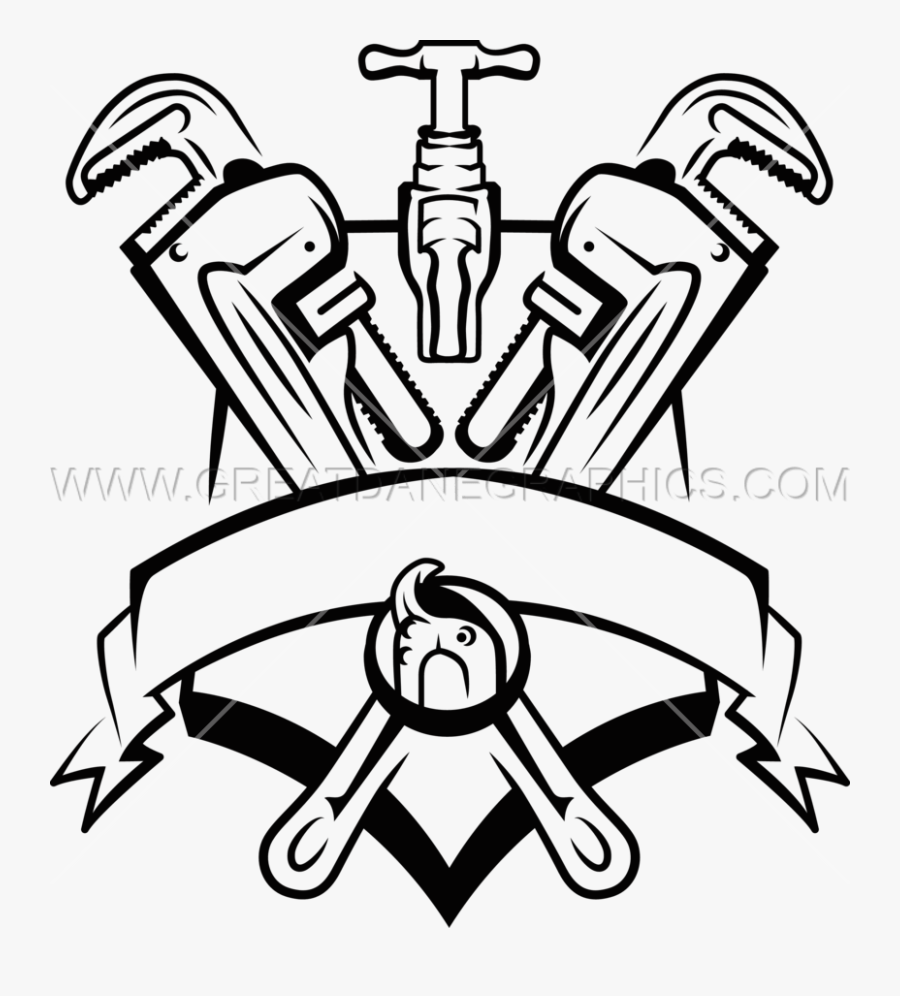 Plumbers Crest - Black And White Plumber Clipart, Transparent Clipart