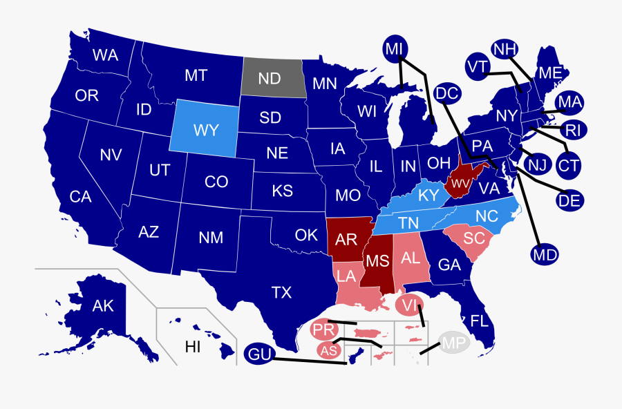 Map Of Us Parties Cdoovision Com Px Ⓒ - Beastality Legal, Transparent Clipart