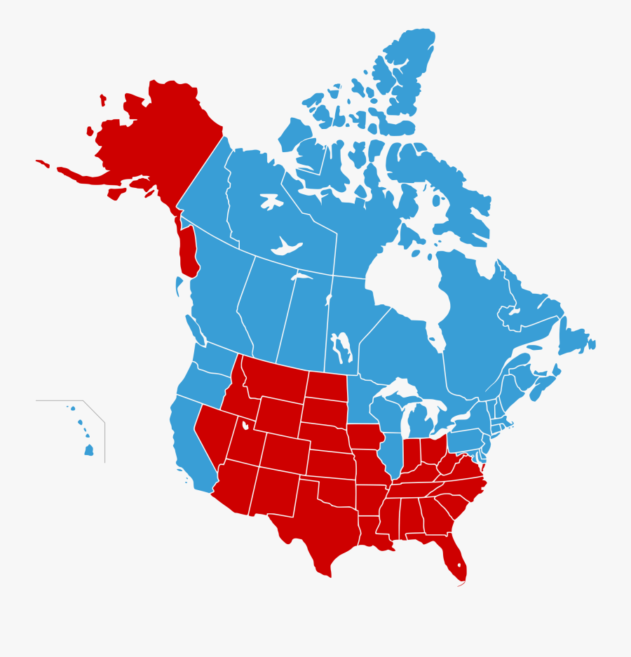 Us Map Pointing To California Clipart - Map Of North America Png, Transparent Clipart